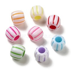 Opaque Acrylic European Beads, Craft Style, Barrel, Mixed Color, 13x11mm, Hole: 5.7mm, 543pcs/500g(OACR-E039-13)