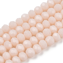 Opaque Solid Color Glass Beads Strands, Faceted, Rondelle, Thistle, 3x2mm, Hole: 0.8mm, about 165~169pcs/strand, 15~16 inch(38~40cm)(EGLA-A034-P2mm-D17)