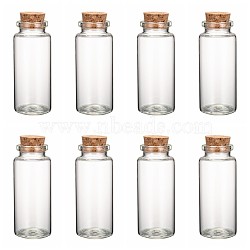 Glass Jar Glass Bottles Bead Containers, with Cork Stopper, Wishing Bottle, Clear, 7x3cm, Hole: 1.7cm, Capacity: 49ml(1.65 fl. oz)(AJEW-S074-02G)