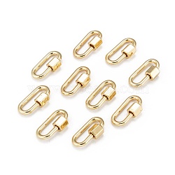 Brass Screw Carabiner Lock Charms, for Necklaces Making, Quick Links, Oval, Golden, 20x11.5x2mm, Screw: 6.5x6.5mm(KK-T047-08G)