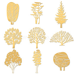 Nickel Decoration Stickers, Metal Resin Filler, Epoxy Resin & UV Resin Craft Filling Material, Tree, 40x40mm, 9 style, 1pc/style, 9pcs/set(DIY-WH0450-065)