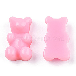 Resin Cabochons, Imitation Jelly, Bear, Pink, 18.5x11x7mm(CRES-S303-22-A01)