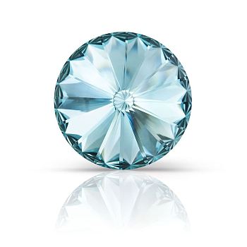 Preciosa&reg MAXIMA Crystal Round Stones, Czech Crystal, Bicone(436 11 177 Rivoli), Dura Foiling, 60010 Aqua Bohemica, SS39(8.15~8.4mm)