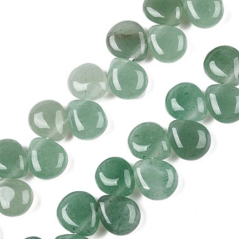 Natural Green Aventurine Beads Strands, Teardrop, Top Drilled, 12~12.5x10~11x5~5.5mm, Hole: 1~1.2mm, about 33pcs/strand, 8.86~10.2''(22.5~25.5cm)