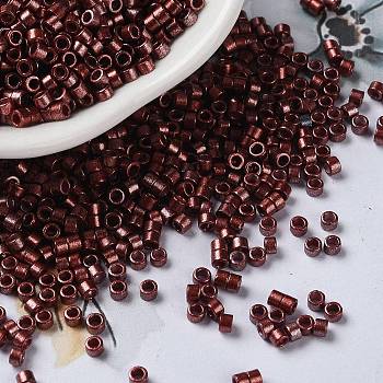 Baking Paint Glass Seed Beads, Cylinder, Coconut Brown, 2.5x2mm, Hole: 1.4mm, about 45359pcs/pound