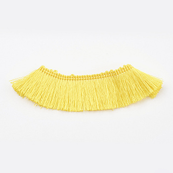 Nylon Tassel Pendants Decoration, Yellow, 26x1mm