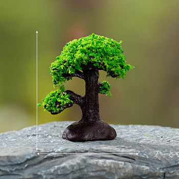 Resin Tree Mini Model, Micro Landscape Dollhouse Accessories, Pretending Prop Decorations, Coconut Brown, 37x37mm