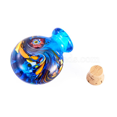 Handmade Lampwork Perfume Bottle Pendants(LAMP-TADJ0001-05D)-2
