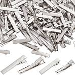 100Pcs 2 Styles Iron Flat Alligator Hair Clip Findings, DIY Hair Accessories Making, Platinum, 34~41x7mm, 50pcs/style(IFIN-SC0001-65)