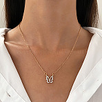 Metal Butterfly Pendant Necklaces for Women, Golden, 19.29 inch(49cm)(WH-WG7BA93-01)
