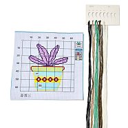 Flower Pattern DIY Cross Stitch Beginner Kits, Stamped Cross Stitch Kit, Including 11CT Printed Fabric, Embroidery Thread & Needles, Instructions, Colorful, 195~198x195~204x1mm(DIY-NH0004-02B)