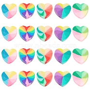 SUNNYCLUE 100 Pcs 5 Colors Handmade Polymer Clay Beads, for DIY Jewelry Crafts Supplies, Heart, Mixed Color, 9x10x4mm, Hole: 1.5mm, 20pcs/color(CLAY-SC0001-10)
