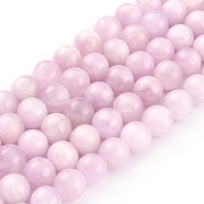 Grade A Natural Kunzite Beads Strands, Round, Grade A, 8mm, Hole: 1mm, about 46pcs/strand, 15.16 inch(38.5cm)(G-M372-01A)