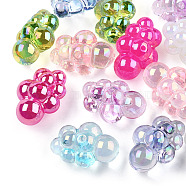 Transparent Acrylic Beads, AB Color Plated, Cloud, Mixed Color, 33x22.5x16.5mm, Hole: 2mm(PACR-T013-04)