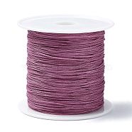 1 Roll Nylon Chinese Knot Cord, Nylon Jewelry Cord for Jewelry Making, Old Rose, 0.4mm(X-NWIR-C003-02M)