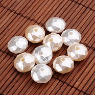 Faceted Rondelle Imitation Pearl Acrylic Beads, Mixed Color, 13x8.5mm, Hole: 2mm, about 570pcs/500g(OACR-L004-3604)