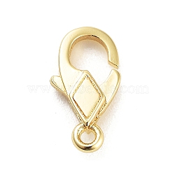 Zinc Alloy Lobster Claw Clasps, Real 14K Gold Plated, 11.5x6x2.5mm, Hole: 1mm(PALLOY-O003-03A)