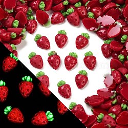 Luminous Resin Decoden Cabochons, Glow in the Dark Fruit, Strawberry, 10.5x7x3.5mm.(RESI-K036-29I)