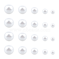 Resin Imitation Pearl Beads, No Hole/Undrilled, Round, Floral White, 7.5~25mm, 214pcs/box(RESI-CA0001-06)