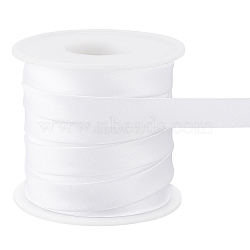 12.5M Polyester Ribbon, for Garment Accessories, White, 3/8 inch(11mm), about 13.67 Yards(12.5m)/Set(OCOR-BC0006-54B)