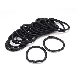 Girl's Hair Accessories, Nylon Thread Elastic Fiber Hair Ties, Ponytail Holder, Black, 44mm(OHAR-J022-19)