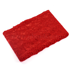 Stretch Elastic Lace Trim, Floral Pattern Lace Ribbon, for Sewing, Dress Decoration and Gift Wrapping, Red, 16cm, about 10yards/card(9.14m/card)(OCOR-TAC0006-02H)