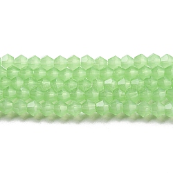 Imitation Jade Glass Beads Strands, Faceted, Bicone, Green, 6x5.5mm, Hole: 1.2mm, about 45~47pcs/strand, 9.65~9.84 inch(24.5~25cm)(EGLA-A039-J6mm-D01)