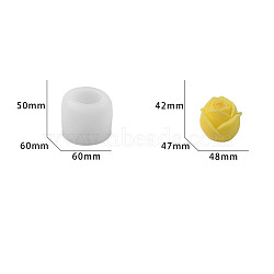 DIY Candle Silicone Molds, for Candle Making, Flower/Rose, White, 60x50mm(PW-WGFCA93-03)