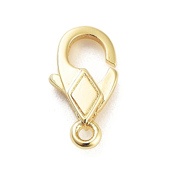 Zinc Alloy Lobster Claw Clasps, Real 14K Gold Plated, 11.5x6x2.5mm, Hole: 1mm