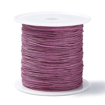1 Roll Nylon Chinese Knot Cord, Nylon Jewelry Cord for Jewelry Making, Old Rose, 0.4mm