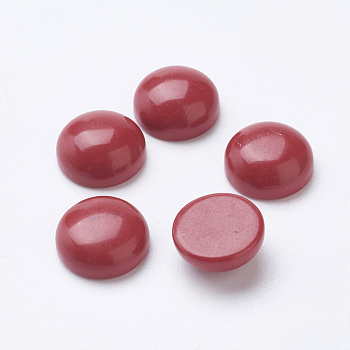 Synthetic Coral Cabochons, Half Round/Dome, 10x4.5mm