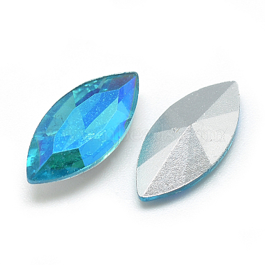 Pointed Back Glass Rhinestone Cabochons(RGLA-T020-7x15mm-05)-2