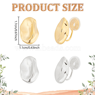 2 Pairs 2 Colors Brass Twist Oval Cuff Earrings(EJEW-AN0004-92)-2