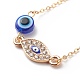 Crystal Rhinestone & Resin Evil Eye Pendant Necklace(NJEW-JN03957)-5