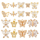 AHADERMAKER 18Pcs 9 Styles Brass Pave Clear Cubic Zirconia Pendants(KK-GA0001-30)-1