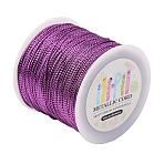Jewelry Braided Thread Metallic Threads, Purple, 1mm, 109.36yards/roll(100m/roll)(MCOR-JP0001-06)