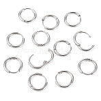 6 Pairs Tarnish Resistant 202 Stainless Steel Huggie Hoop Earrings, Hypoallergenic Earrings, with 316 Surgical Stainless Steel Pins, Stainless Steel Color, 12 Gauge, 14x2mm(EJEW-TA0001-57B)