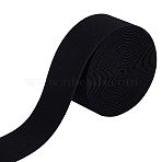 5Yards Polyester Ribbon, Elastic Band for Sewing Accessories, Black, 2 inch(50mm)(OCOR-CY0003-35A)