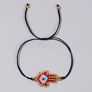 Colorful Beaded Woven Palm Eye Bracelet Ethnic Style Gift for Friend(KS3758-2)