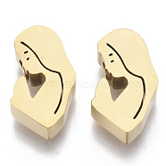 304 Stainless Steel Beads, Virgin Mary, Golden, 12x6.5x3mm, Hole: 2mm(STAS-S079-198G)