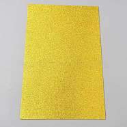 EVA Foam Craft Sheets, with Glitter Powders, Rectangle, Yellow, 310x196x1mm, 10 sheets/bag(DIY-WH0304-939)