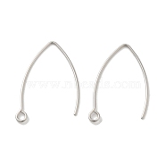 316 Surgical Stainless Steel Earring Hooks, Marquise Ear Wire, Stainless Steel Color, 20 Gauge, 30x20x0.8mm, Hole: 2mm(STAS-P336-07B-P)
