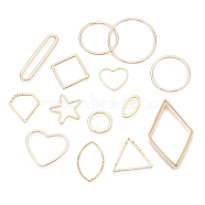 Brass Assorted Findings, Geometric Figure Series, Real 18K Gold Plated, 13~42x6.5~26x0.7~1mm(KK-T073-30G)