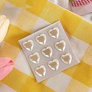 Cartoon 3D Heart PVC Rhinestone Stickers, Gems Crystal Heart Decorative Decals for Kid's Art Craft, Old Lace, 18mm, 9pcs/sheet(PW-WG54695-05)
