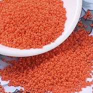 MIYUKI Round Rocailles Beads, Japanese Seed Beads, 11/0, (RR406) Opaque Orange, 2x1.3mm, Hole: 0.8mm, about 1111pcs/10g(X-SEED-G007-RR0406)