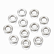 CCB Plastic Linking Ring, Ring, Platinum, 8x2mm, Hole: 4mm, about 9500pcs/500g(CCB-T011-69P)