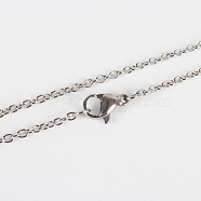 304 Stainless Steel Cable Chain for Necklace, with Lobster Claw Clasps, Stainless Steel Color, 19.69 inch(50cm), 1.9x0.5mm(STAS-E052-61P-50cm)