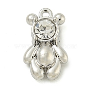 Alloy Resin Pendants, Platinum, Bear, 13.5x7.5x3.5mm(PALLOY-S029-02C)