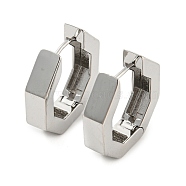Brass Hoop Earrings, Octagon, Platinum, 22.5x5mm(EJEW-G363-05P)