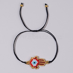 Colorful Beaded Woven Palm Eye Bracelet Ethnic Style Gift for Friend(KS3758-2)